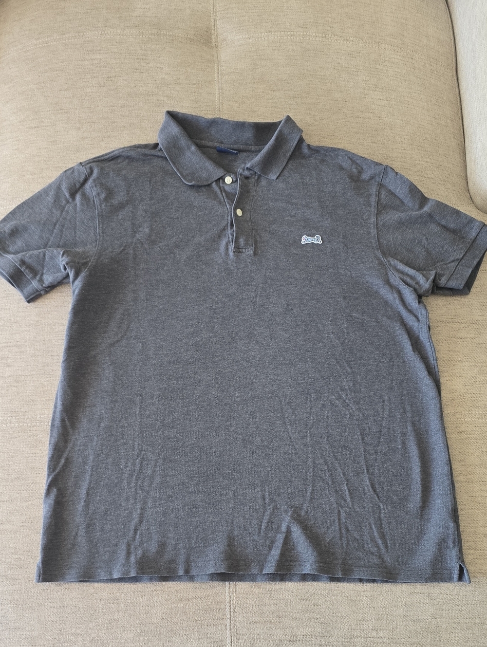 Le Tigre Classic Polo Shirt Men's Size Xlarge Charcoal Short Sleeve Made In USA